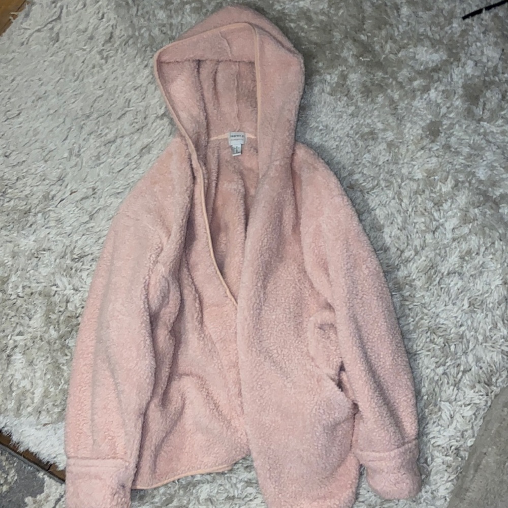 Forever 21 Pink Teddy Jacket, Size M/L